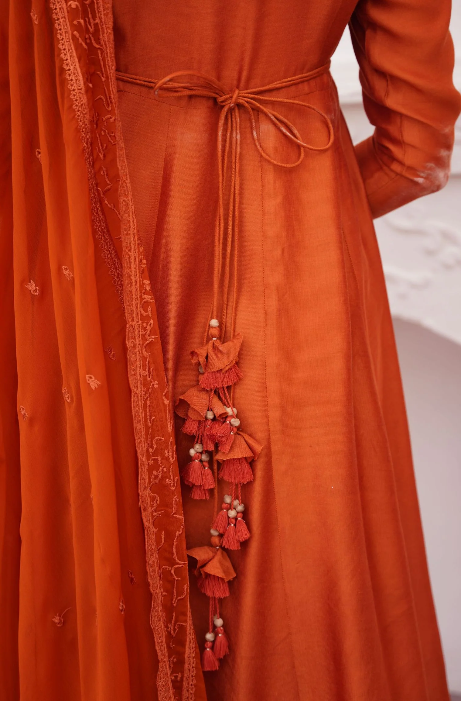 Jahaan Anarkali Set - Burnt Orange - Image 12