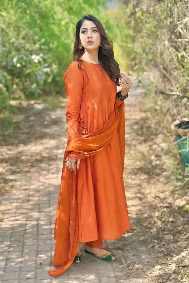 Jahaan Anarkali Set - Burnt Orange - Image 3
