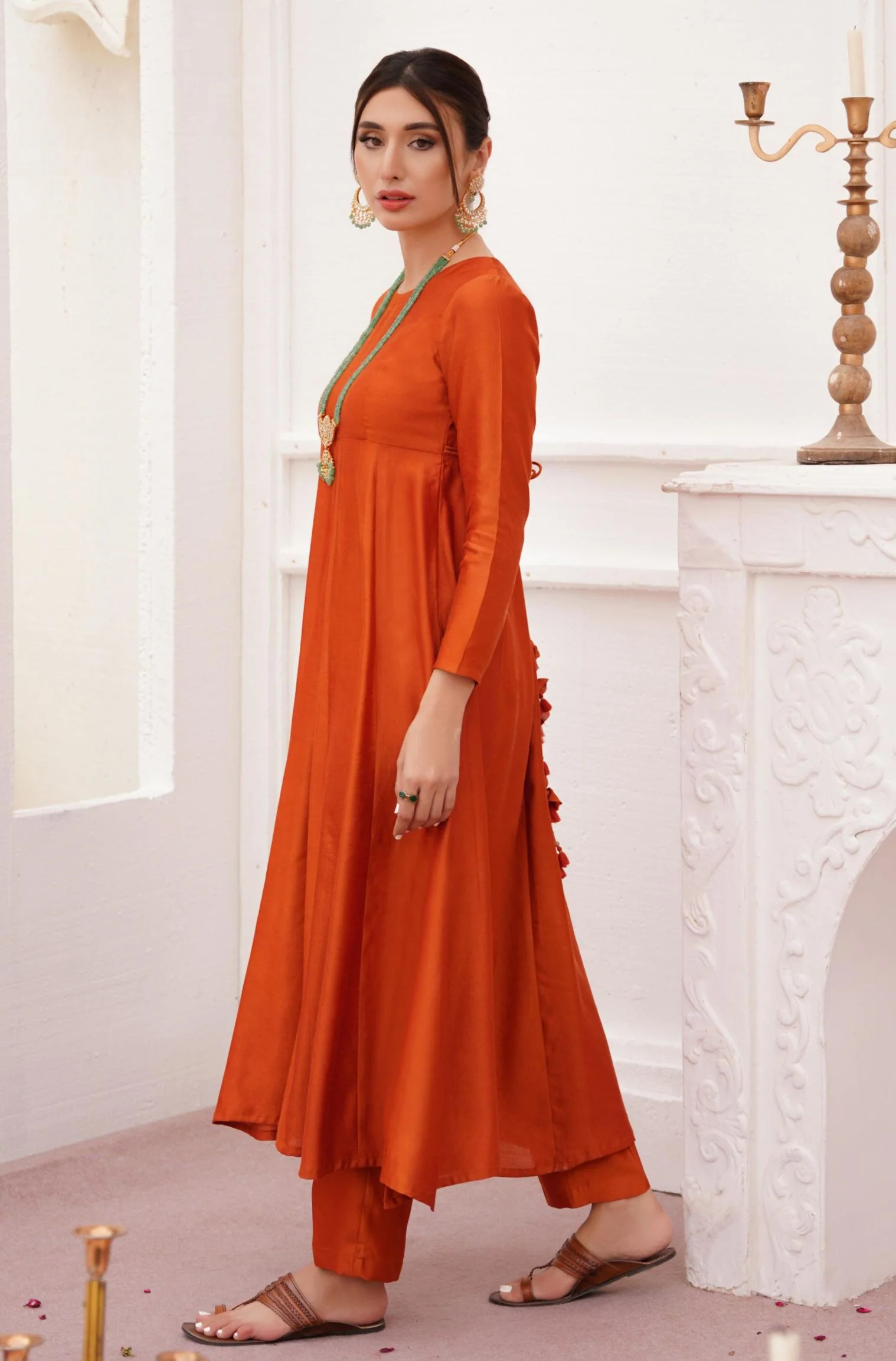 Jahaan Anarkali Set - Burnt Orange - Image 6