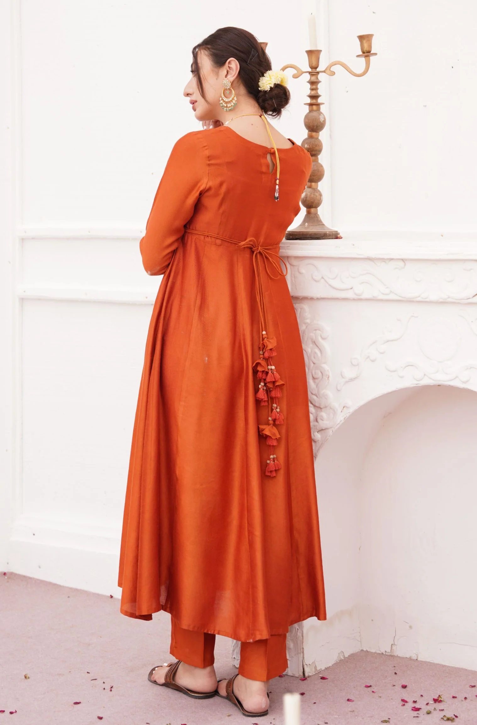 Jahaan Anarkali Set - Burnt Orange - Image 7