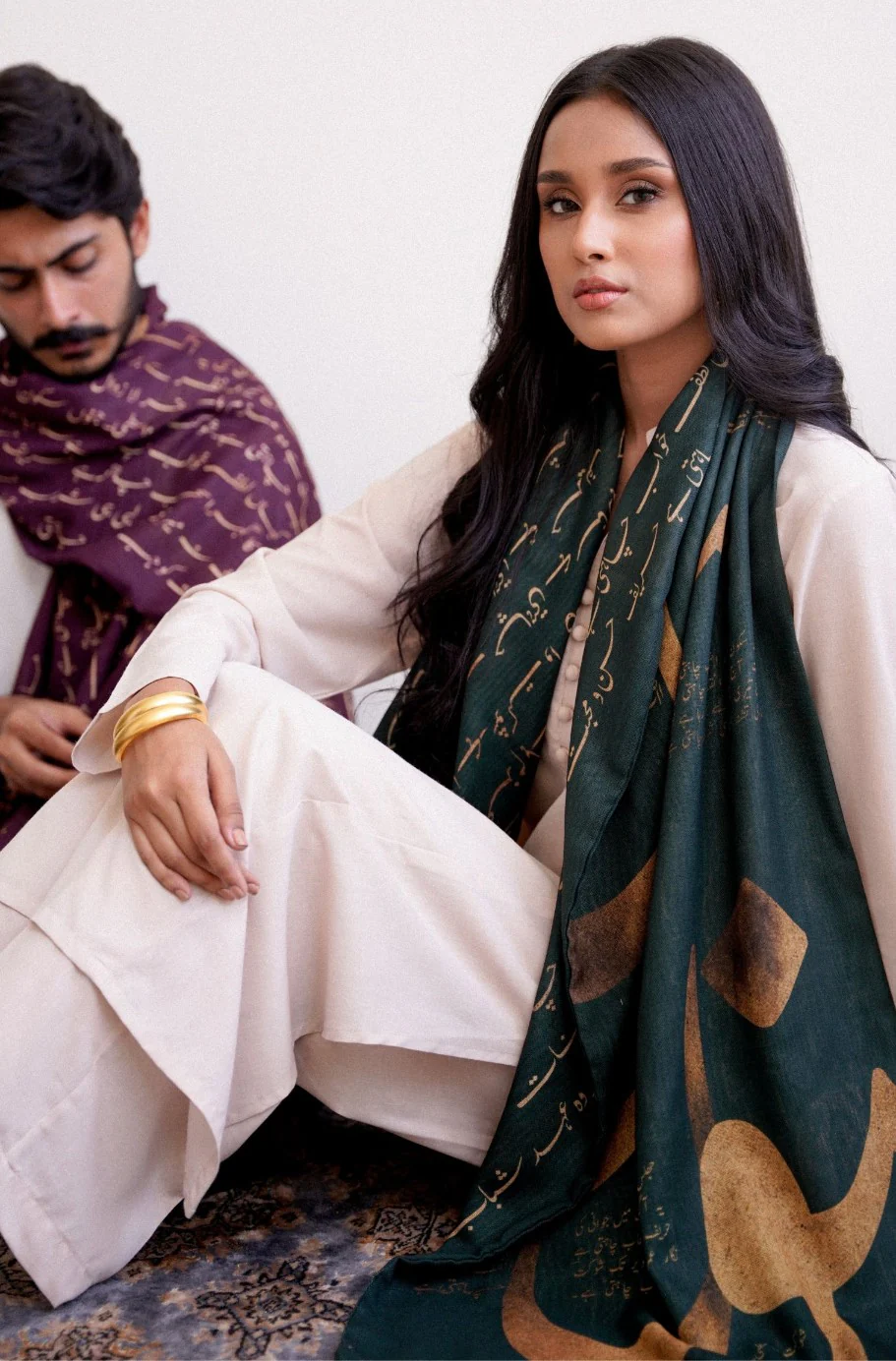 Junoon Stole - Emerald Green - Image 3