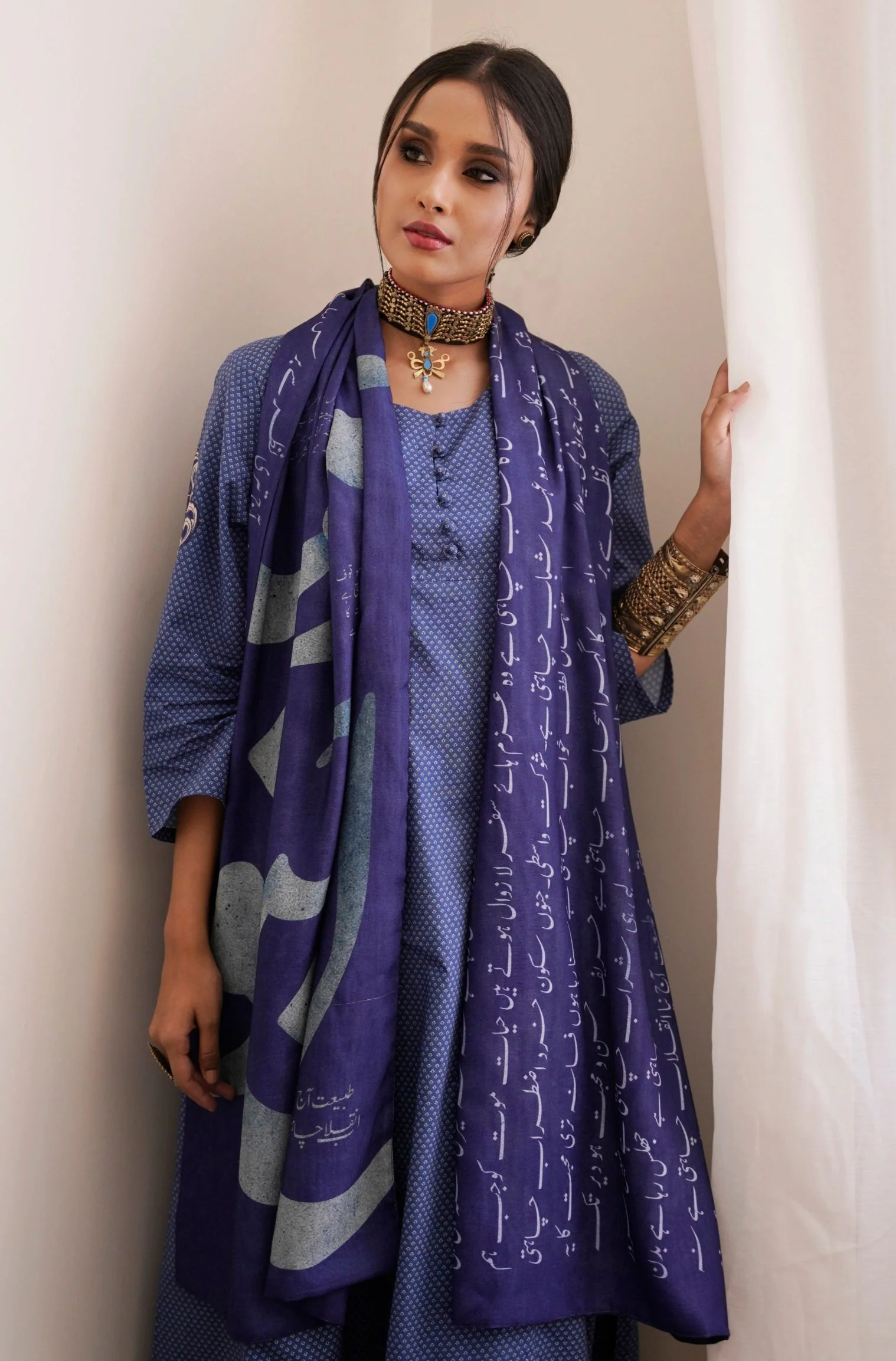 Junoon Stole - Midnight Blue - Image 2