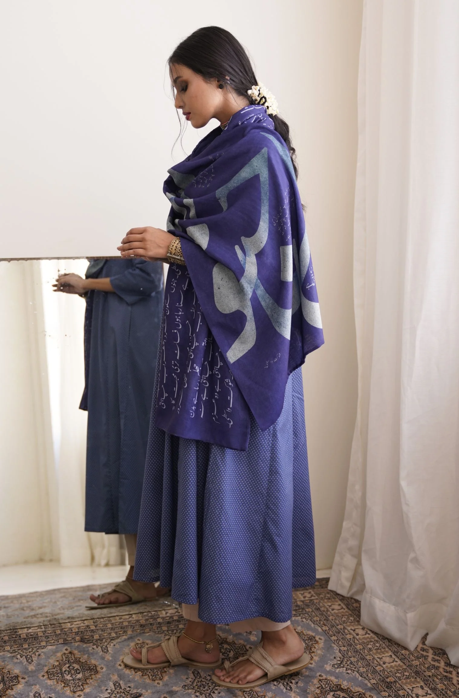 Junoon Stole - Midnight Blue - Image 3