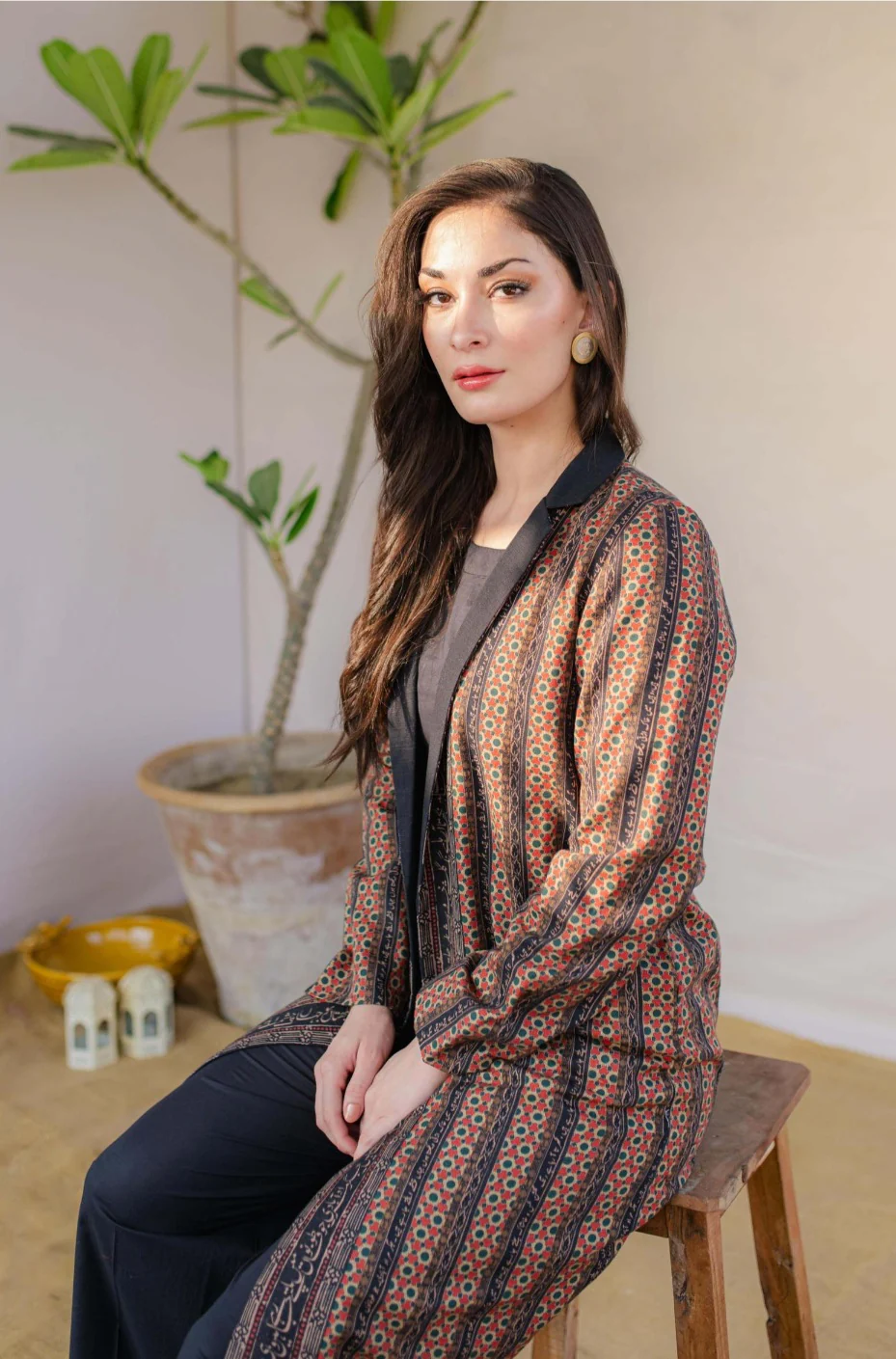 Kaavish Stripes Coat - Rustic Orange - Image 4