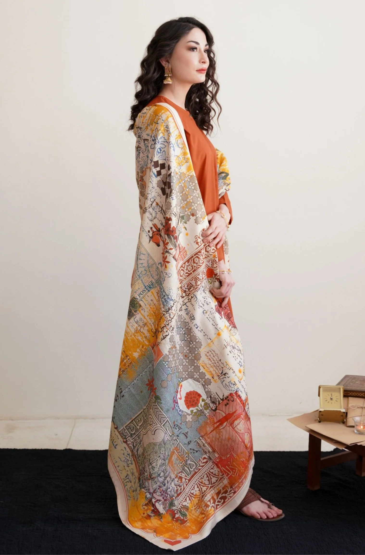 Khat-Nama Odhni - Beige