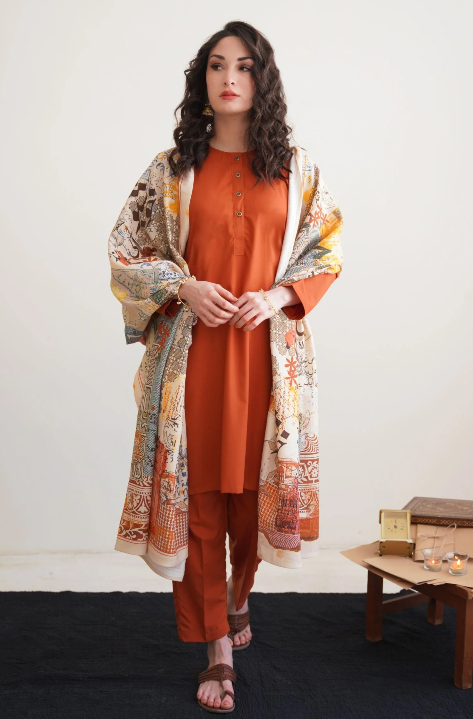 Khat-Nama Odhni - Beige - Image 2