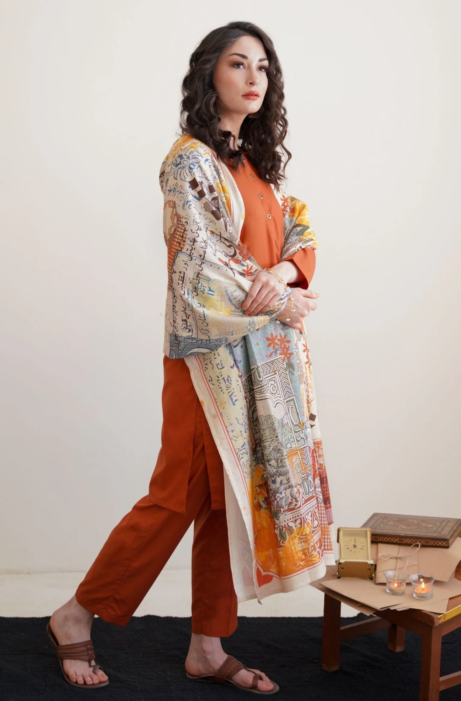 Khat-Nama Odhni - Beige - Image 3