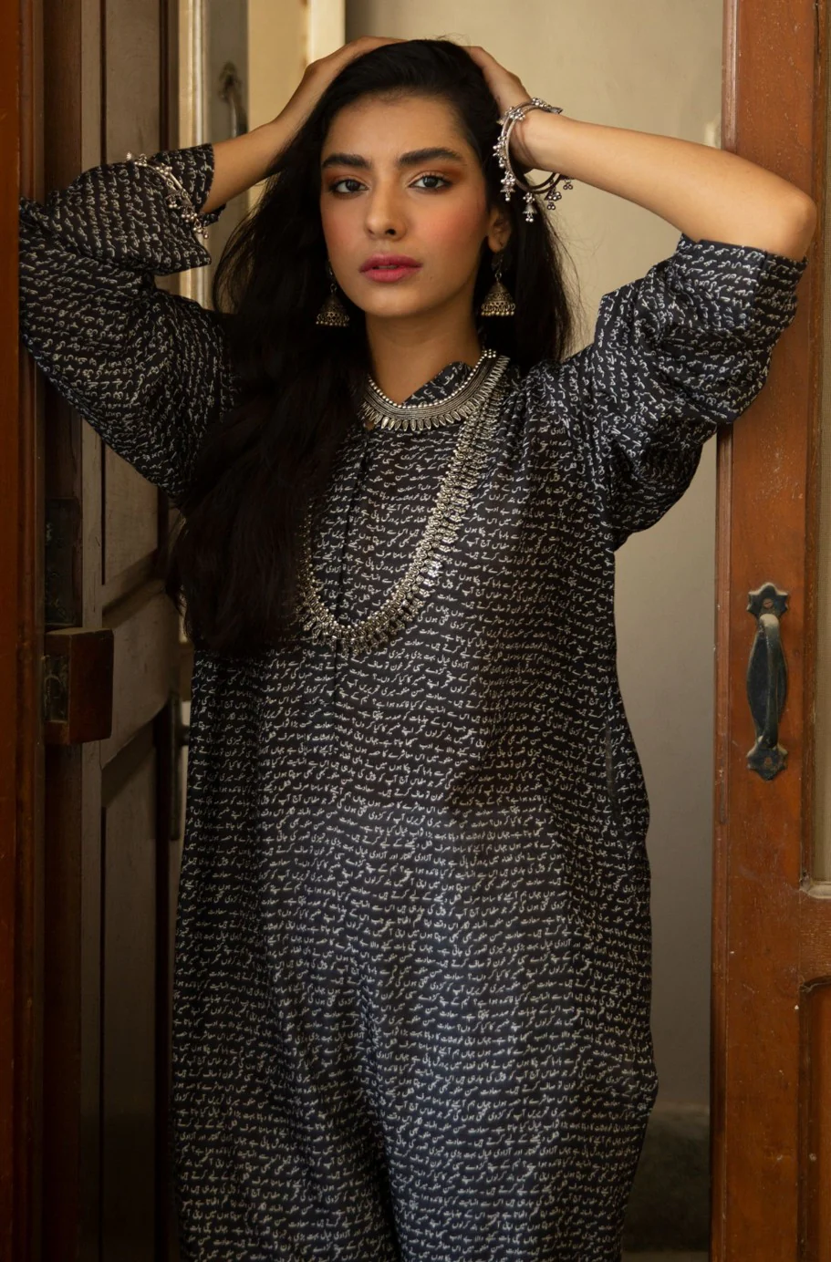 Khayaal Kurta - Black & White