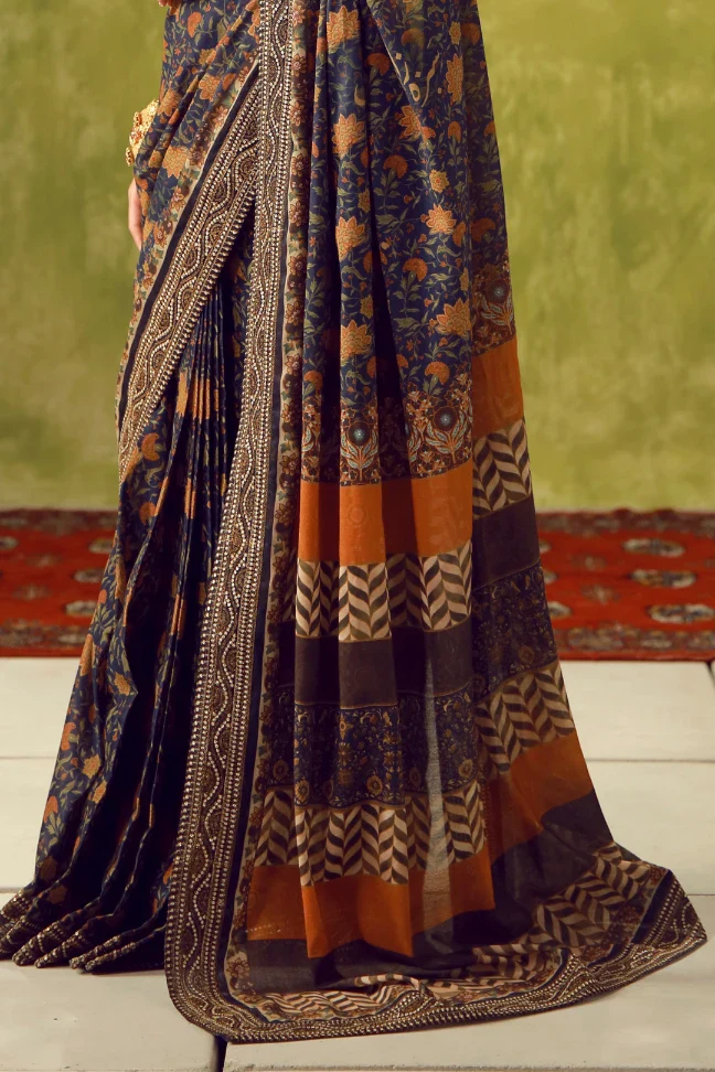 Khoobsurat Saree - Blue - Image 3