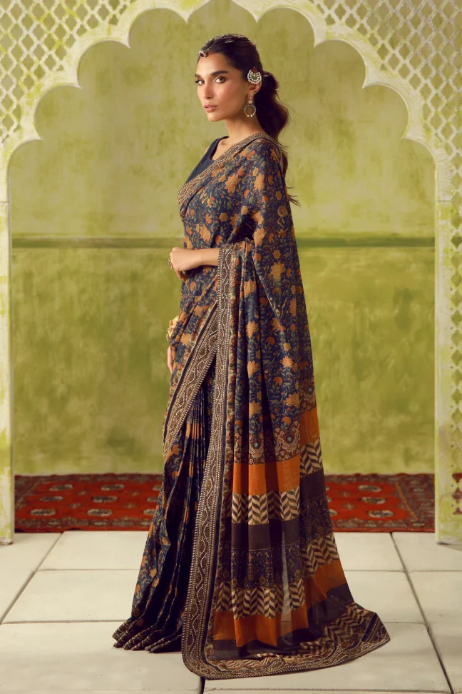 Khoobsurat Saree - Blue - Image 4