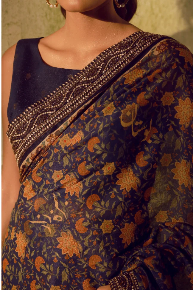 Khoobsurat Saree - Blue - Image 5