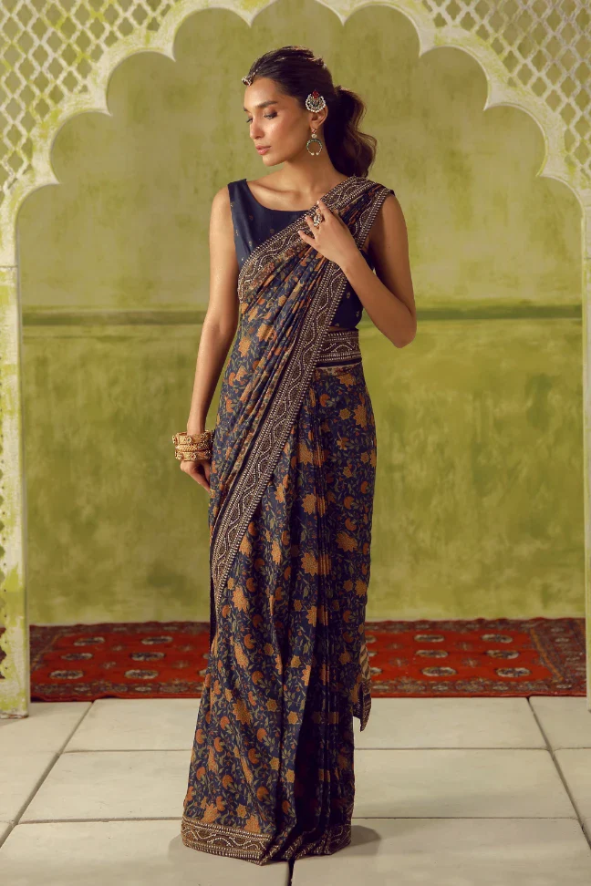 Khoobsurat Saree - Blue - Image 6