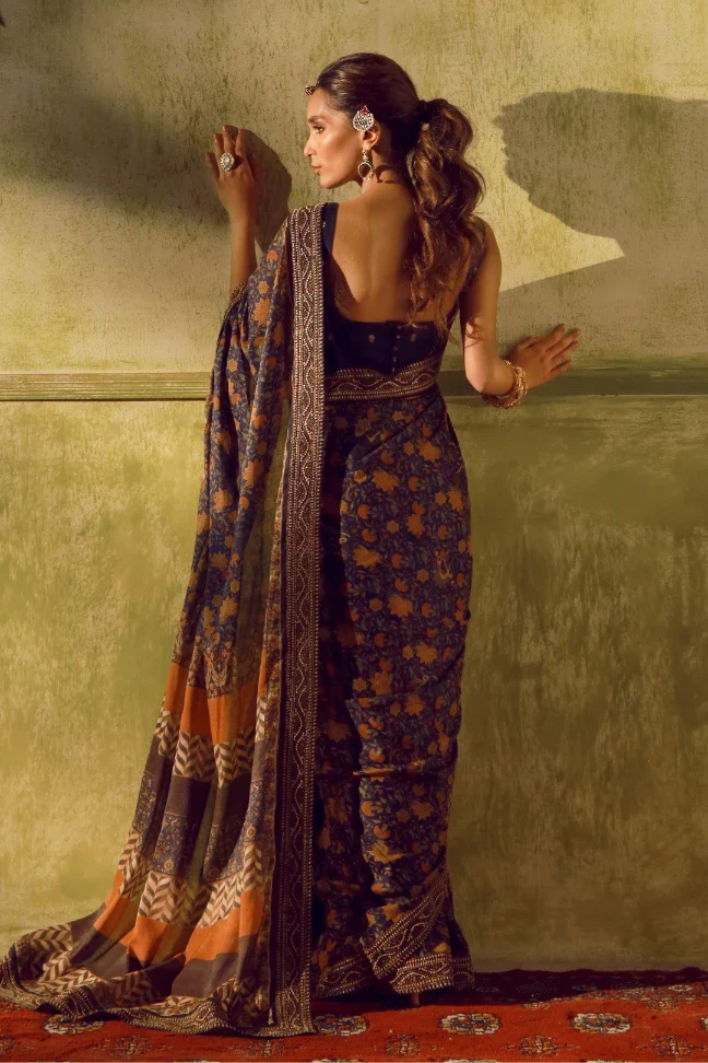 Khoobsurat Saree - Blue - Image 7