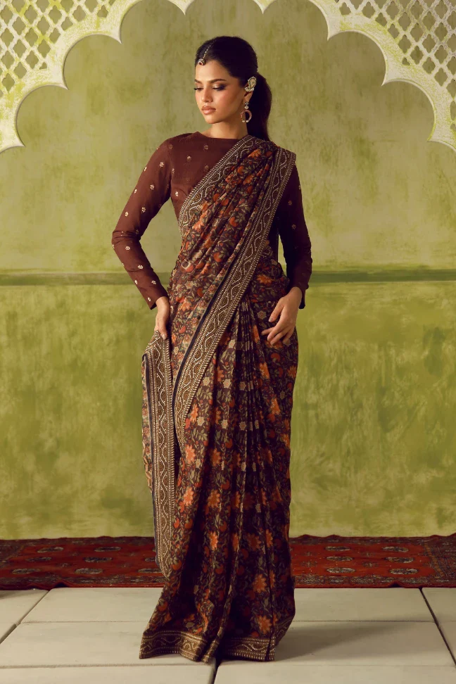 Khoobsurat Saree - Maroon - Image 2
