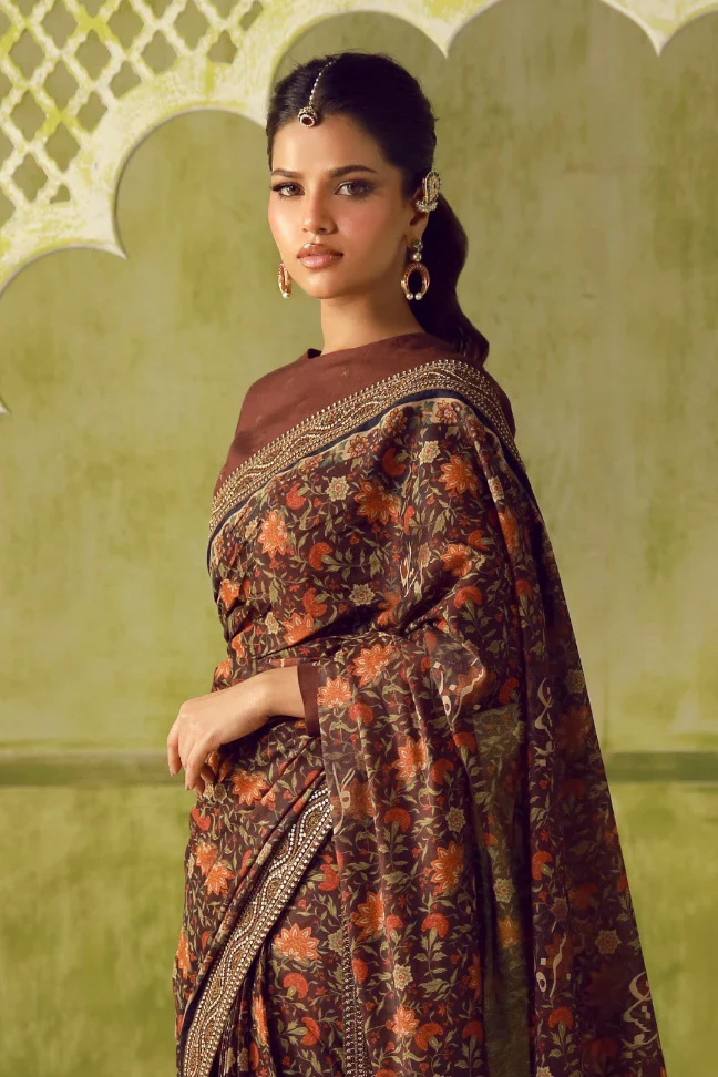 Khoobsurat Saree - Maroon - Image 3