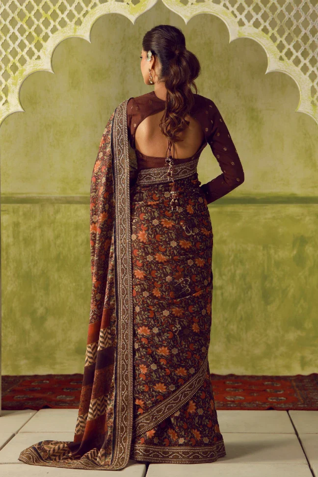 Khoobsurat Saree - Maroon - Image 4