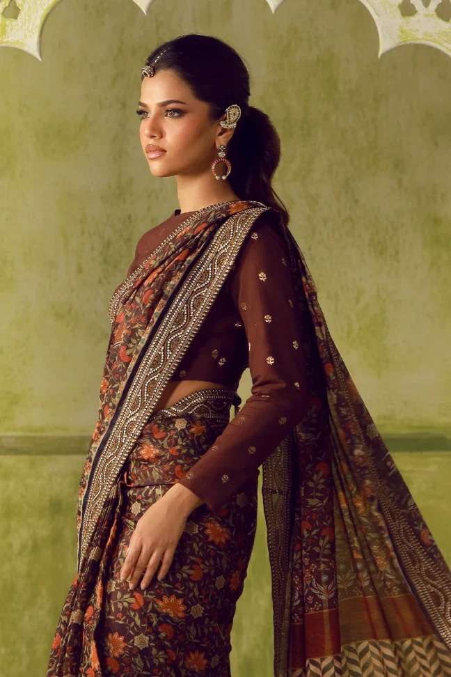 Khoobsurat Saree - Maroon - Image 5