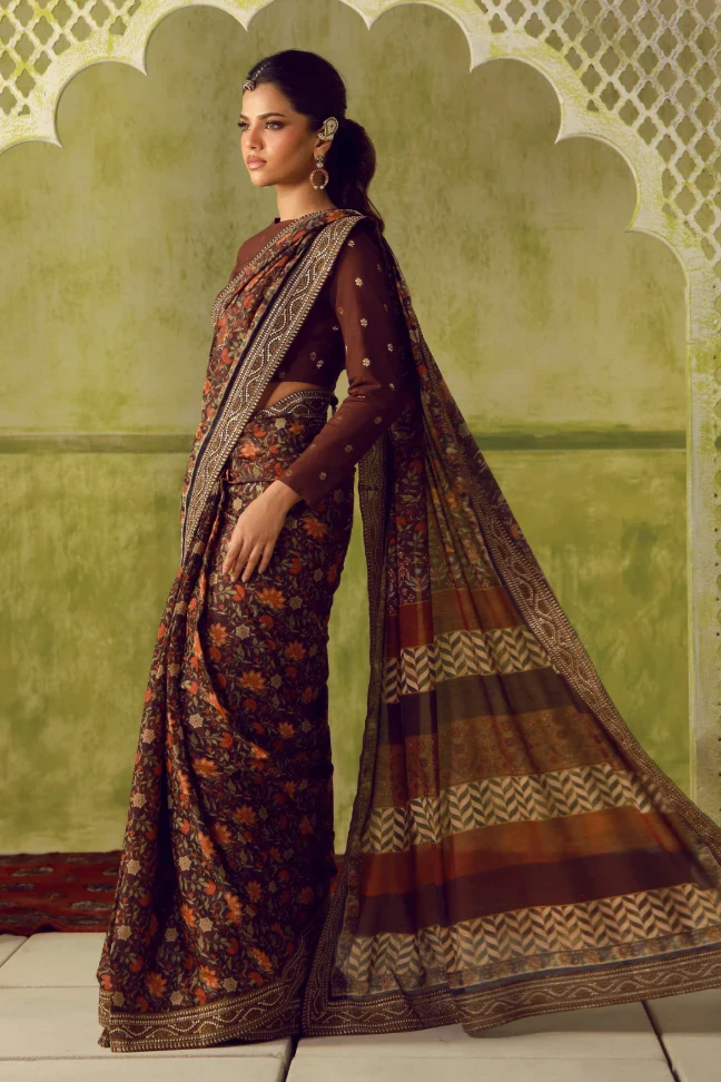 Khoobsurat Saree - Maroon - Image 7