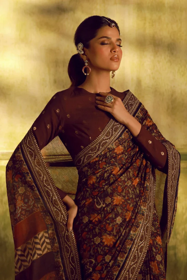 Khoobsurat Saree - Maroon - Image 8