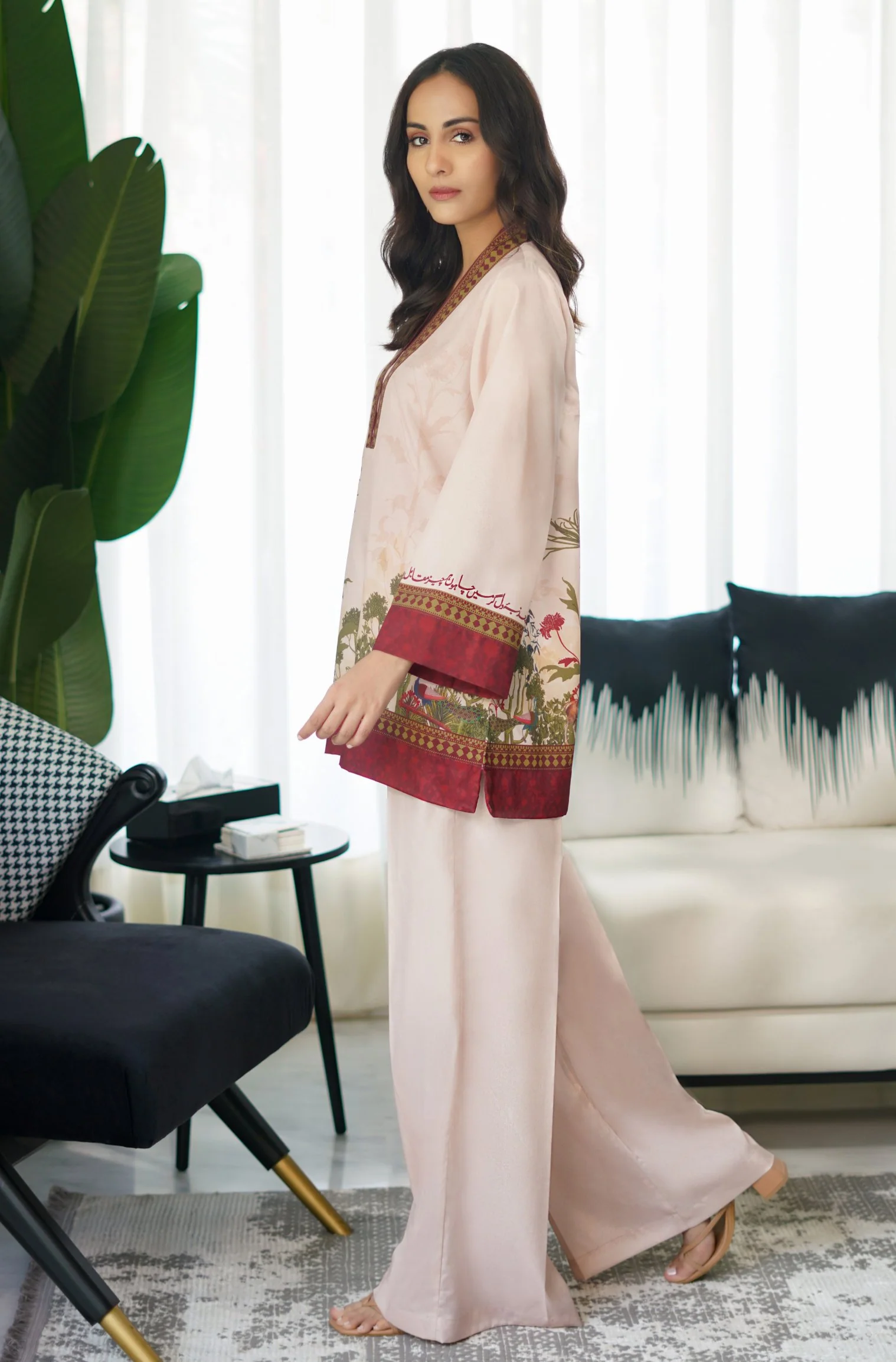 Khwahish Co-ord Set - Beige - Image 4