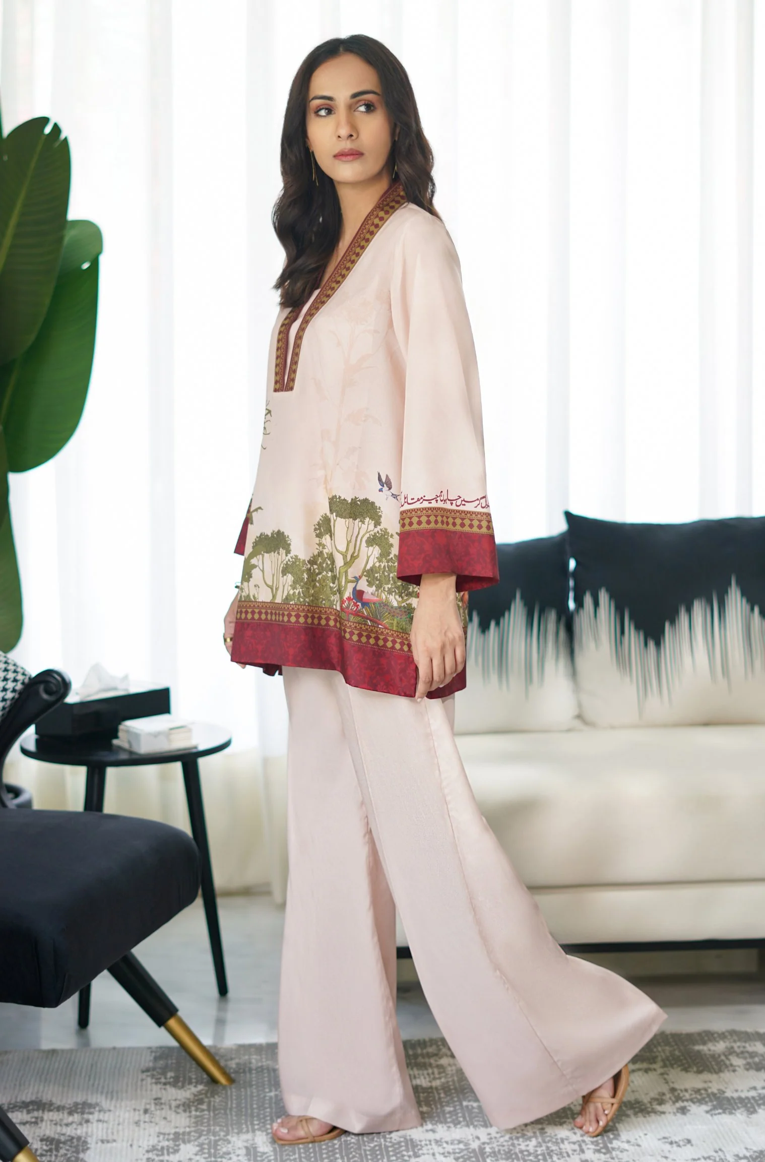 Khwahish Co-ord Set - Beige - Image 5