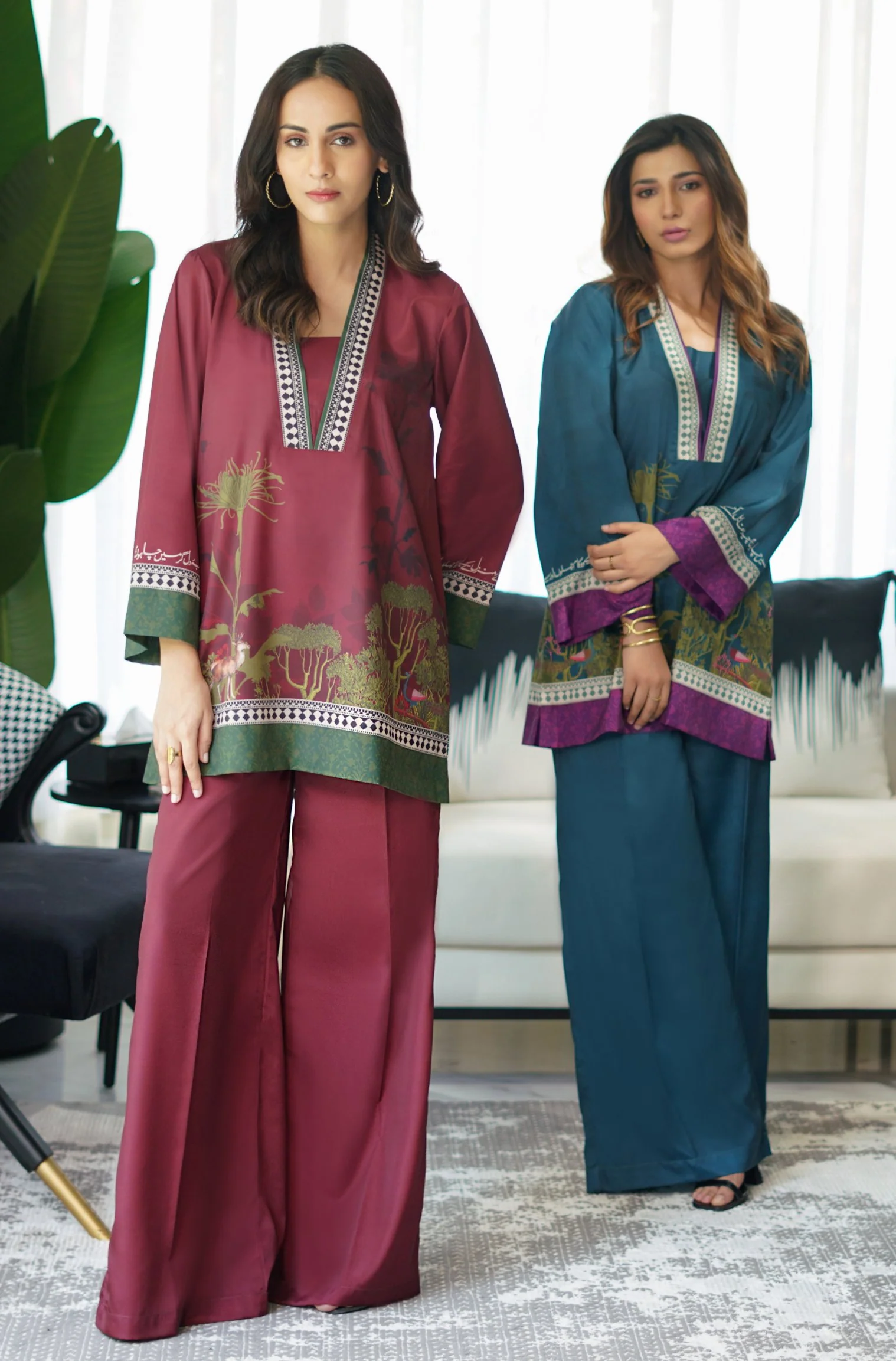 Khwahish Co-ord Set - Maroon - Image 6
