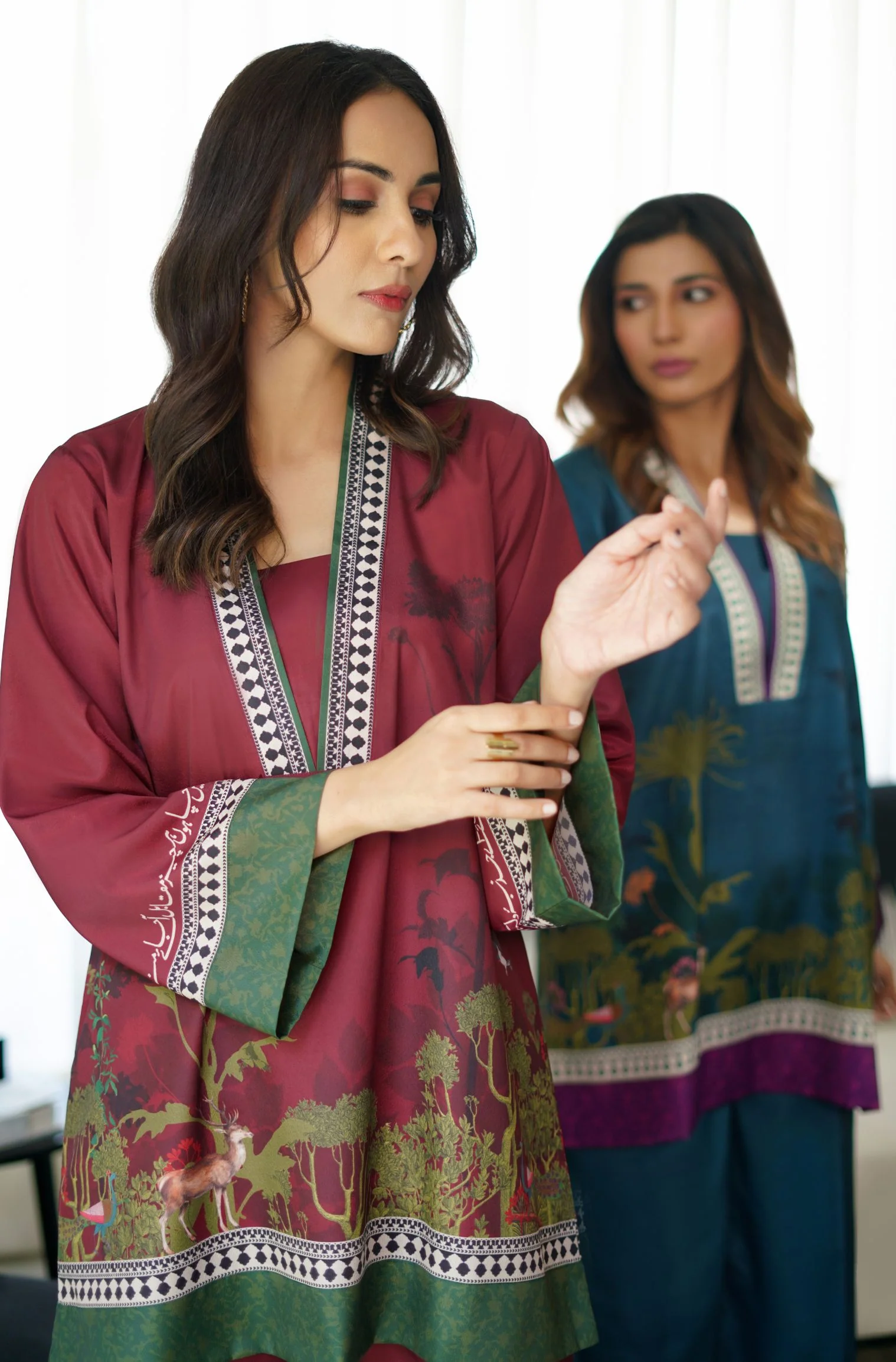 Khwahish Co-ord Set - Maroon - Image 8