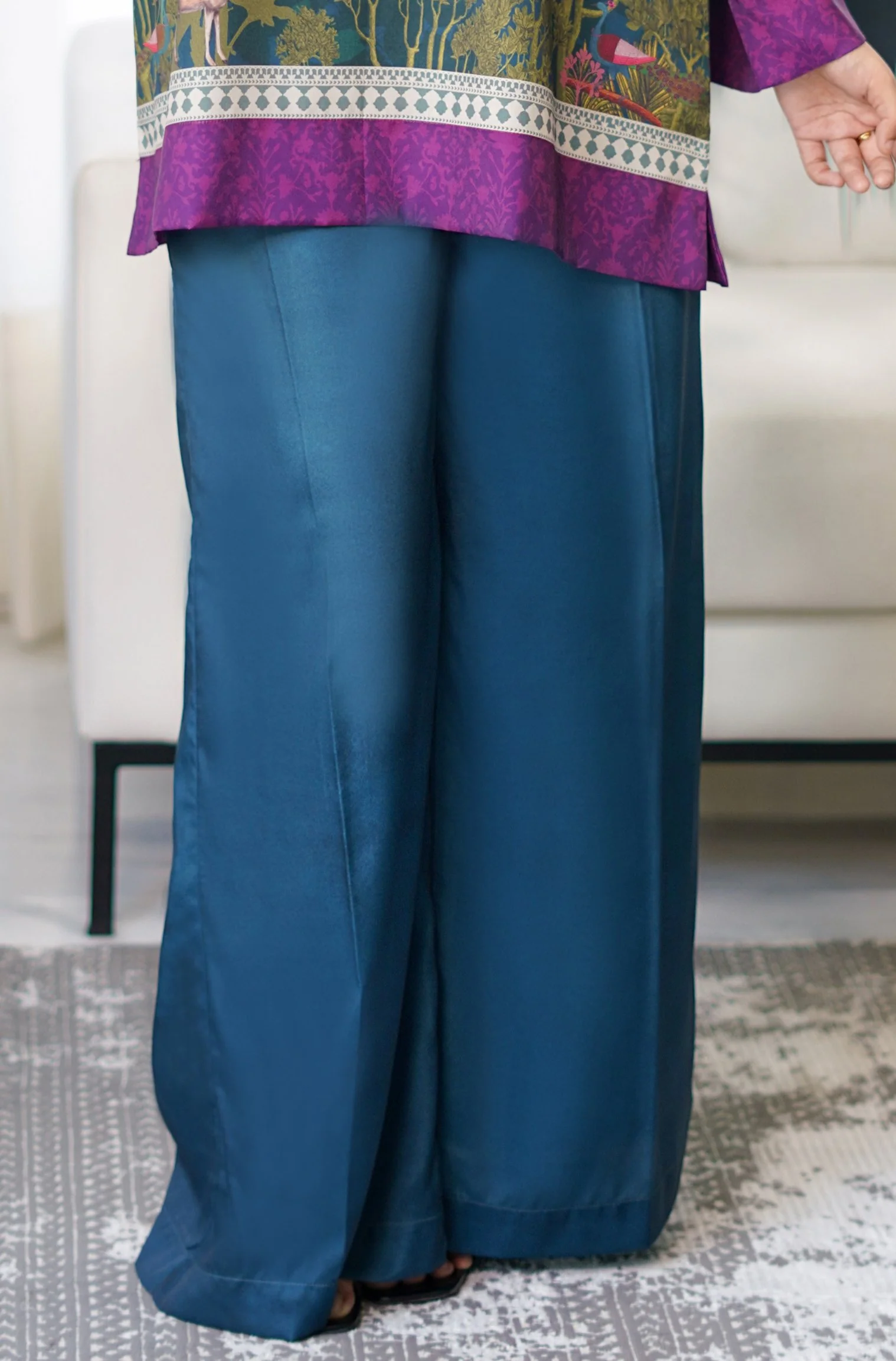 Khwahish Co-ord Set - Teal - Image 6