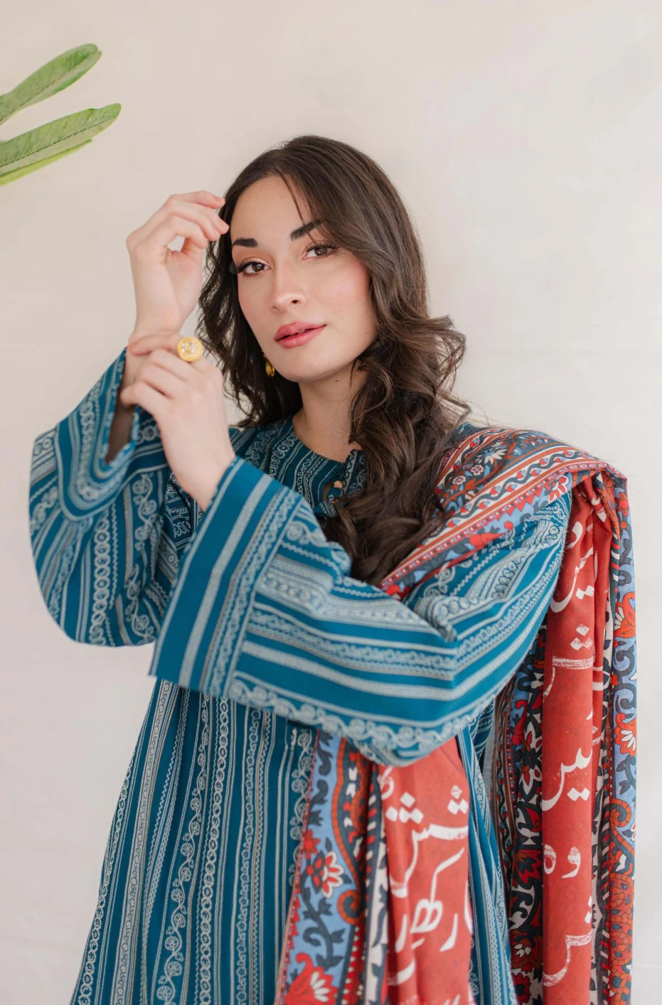 Manzil Weaved Kurta - Teal - Image 8