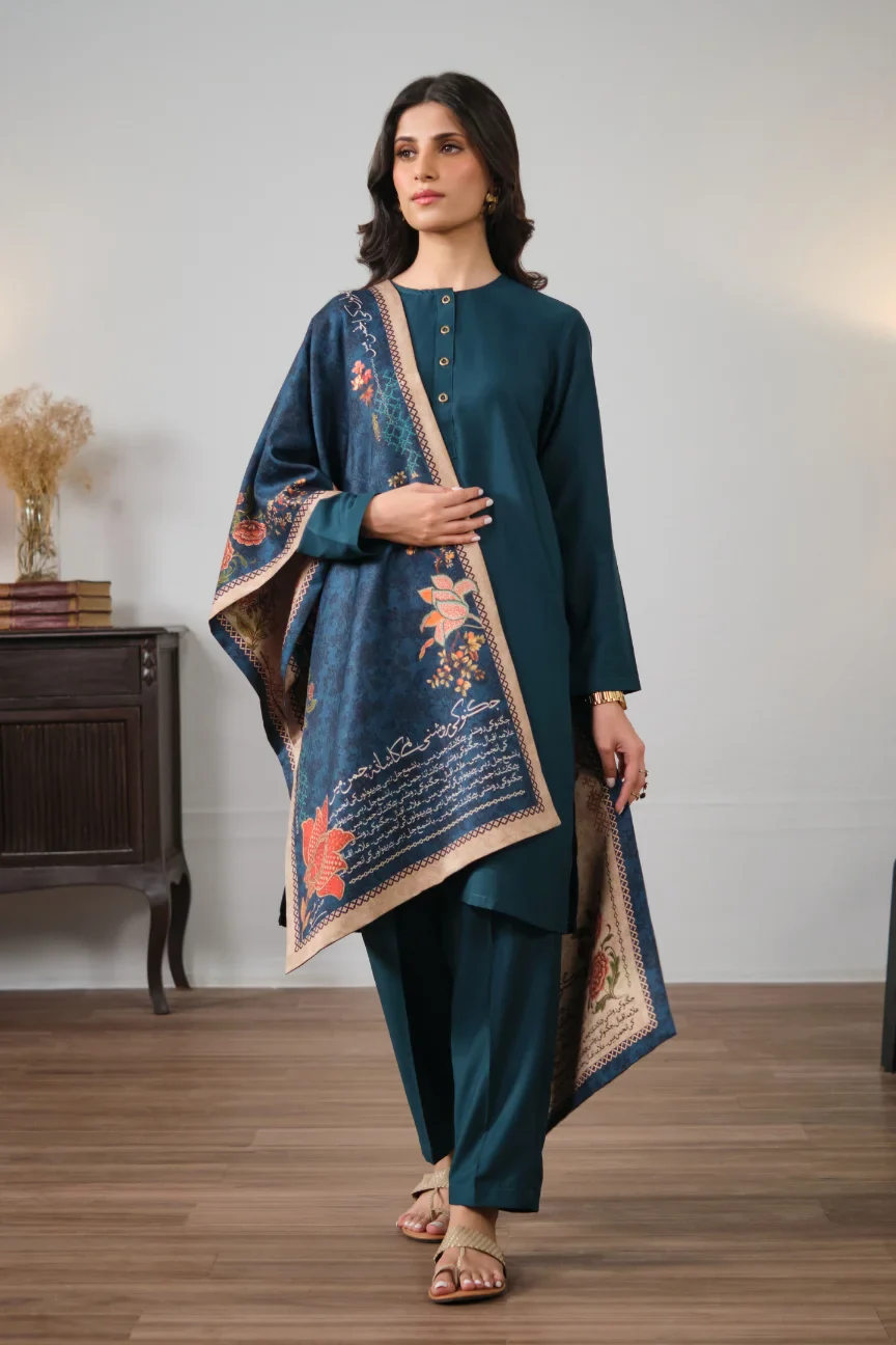 Mashal Stole - Blue - Image 3