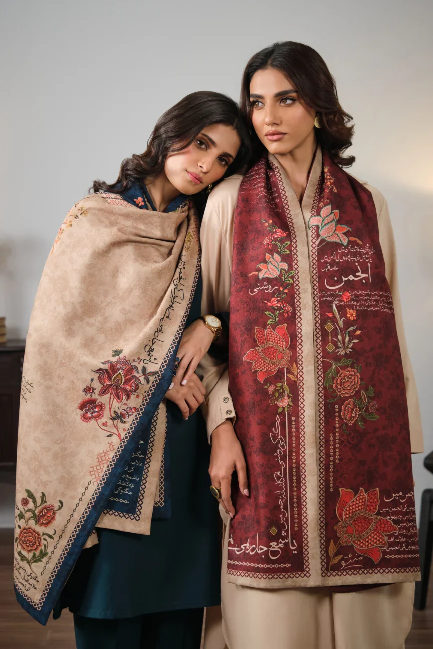 Mashal Stole - Blue - Image 5