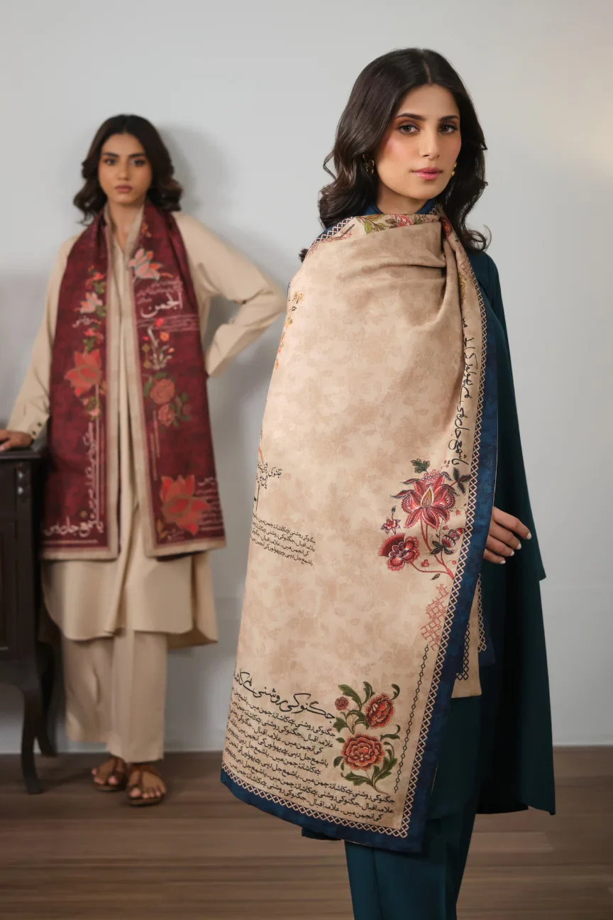 Mashal Stole - Blue - Image 6