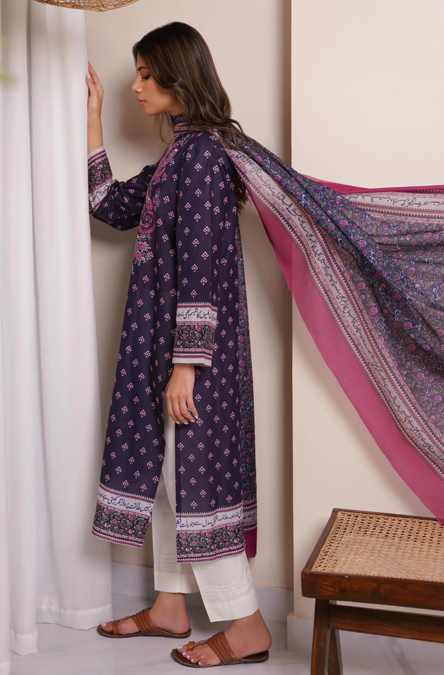 Meher Dupatta - Dark Purple - Image 2