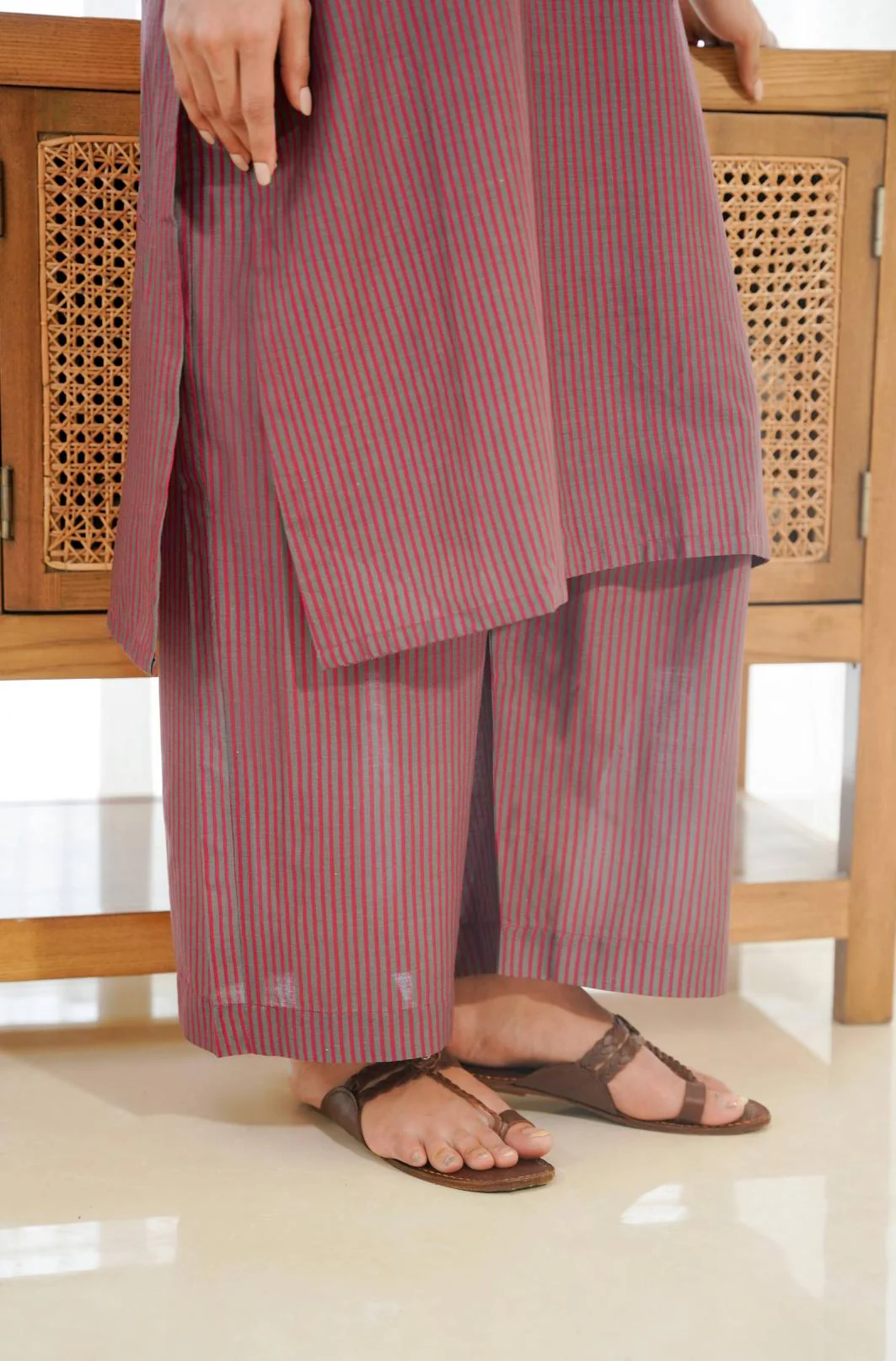 Naqsh Co-ord Set - Graphite & Magenta - Image 4