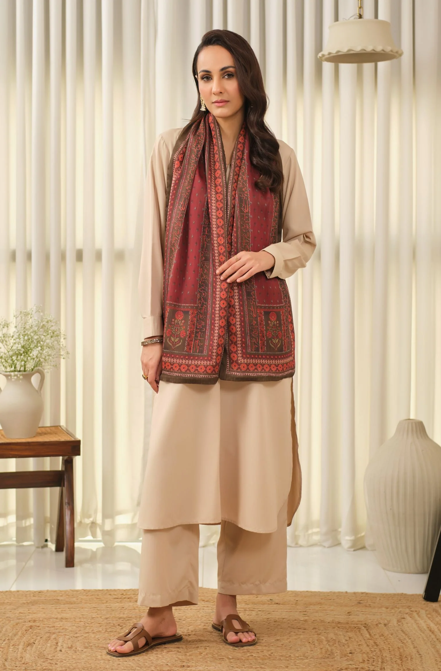Nazar Stole - Rust & Green - Image 3