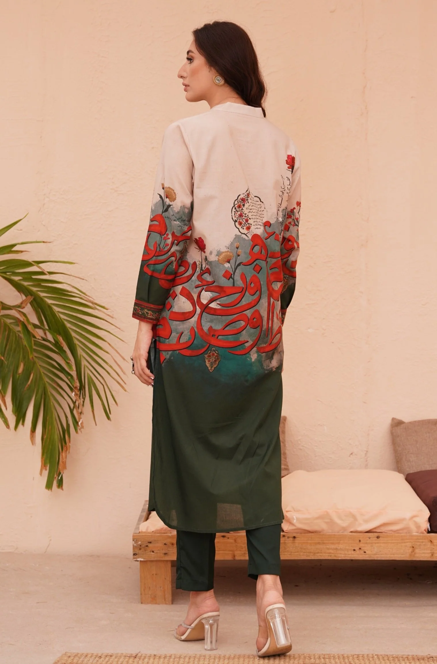 Noor Long Shirt - Shades of Forest - Image 3