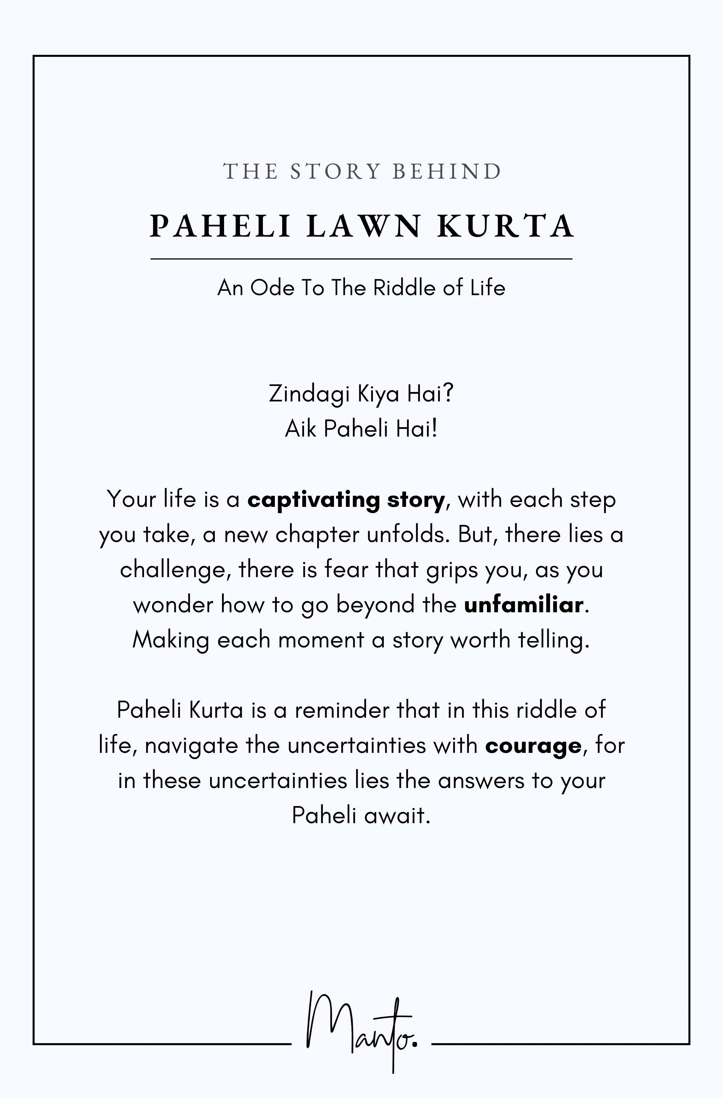 Paheli Lawn Kurta - Cream & Black - Image 7