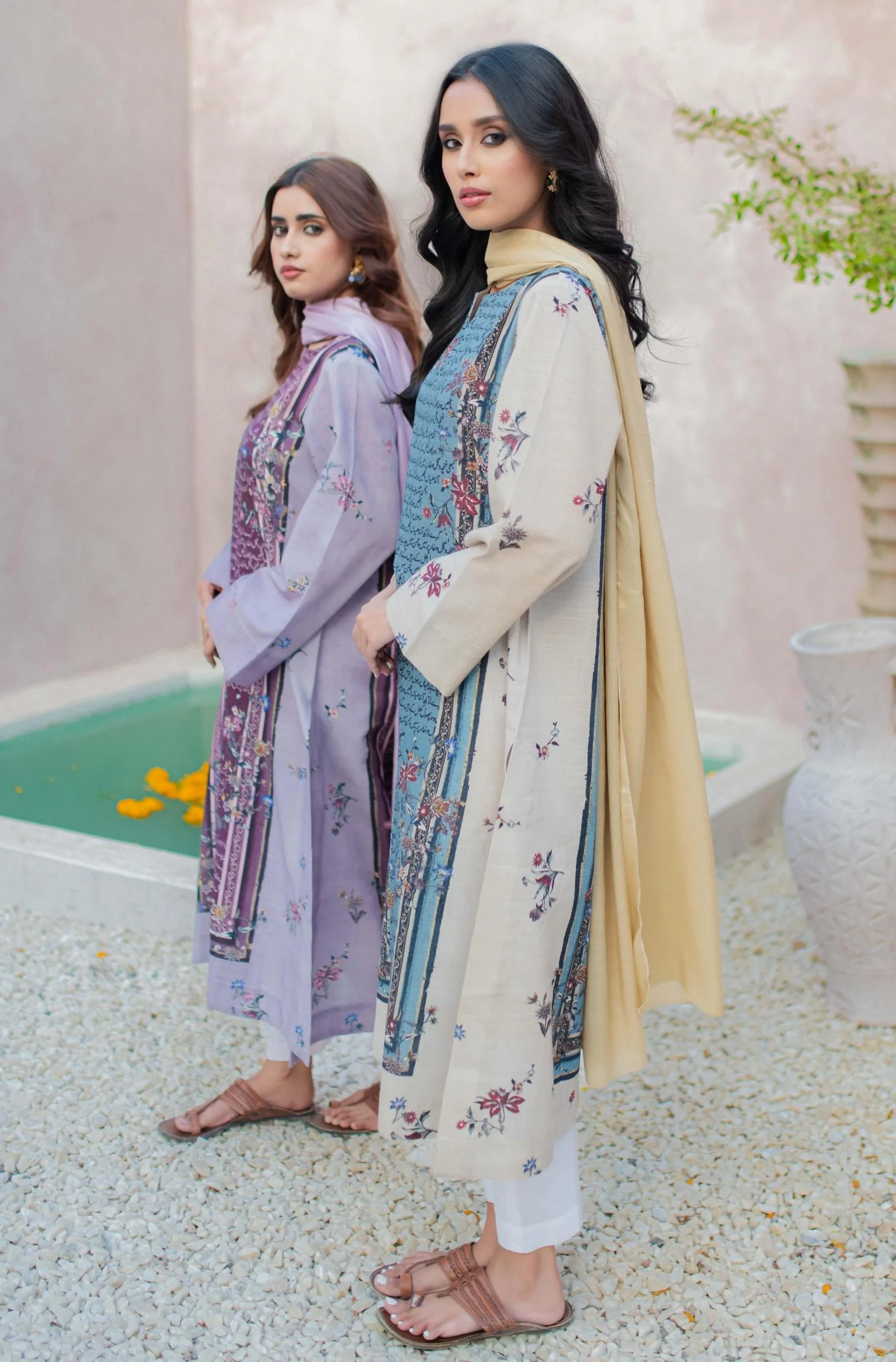 Phool Kurta - Blue & Beige - Image 6
