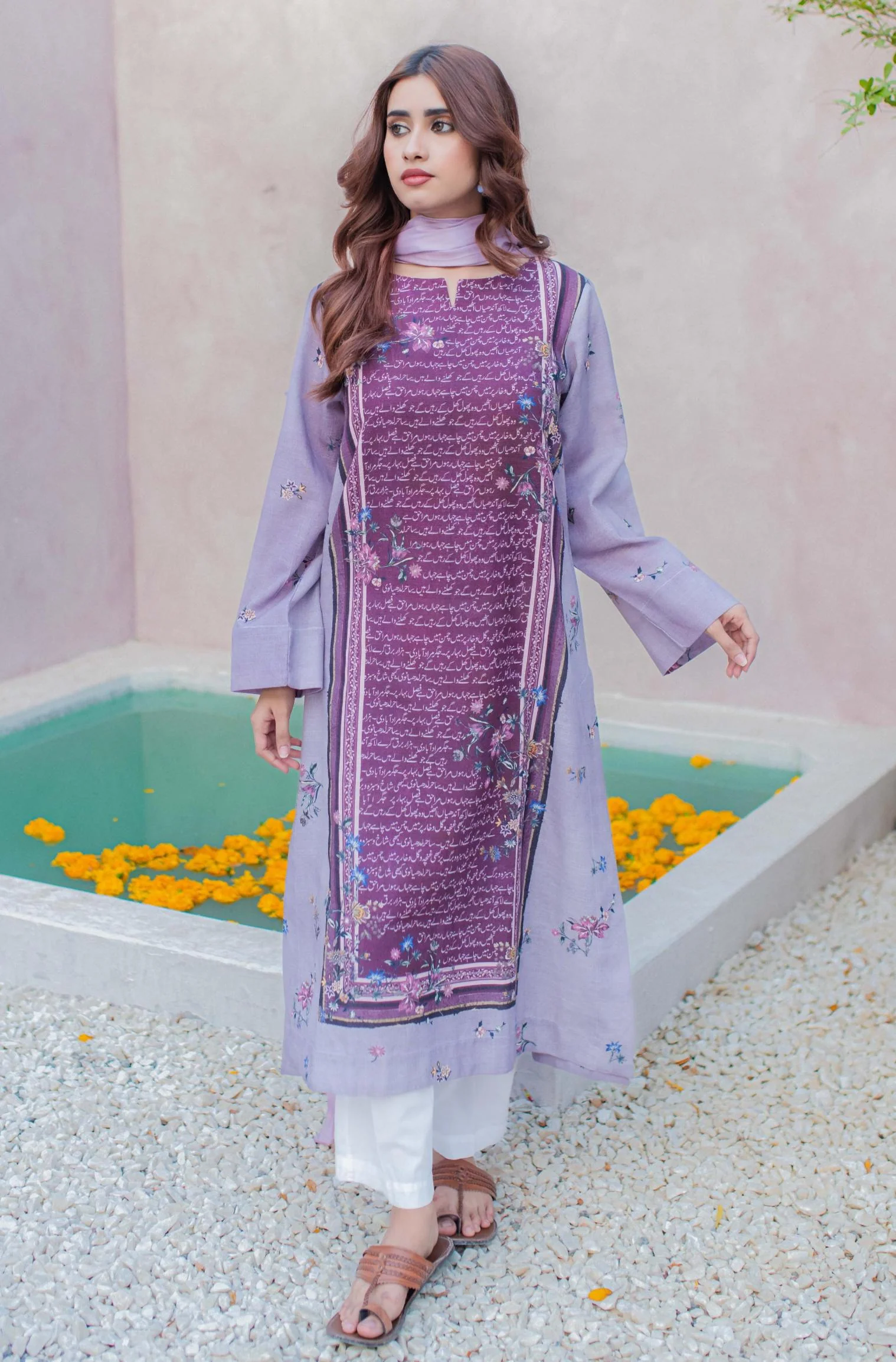 Phool Kurta - Plum & Lilac - Image 3