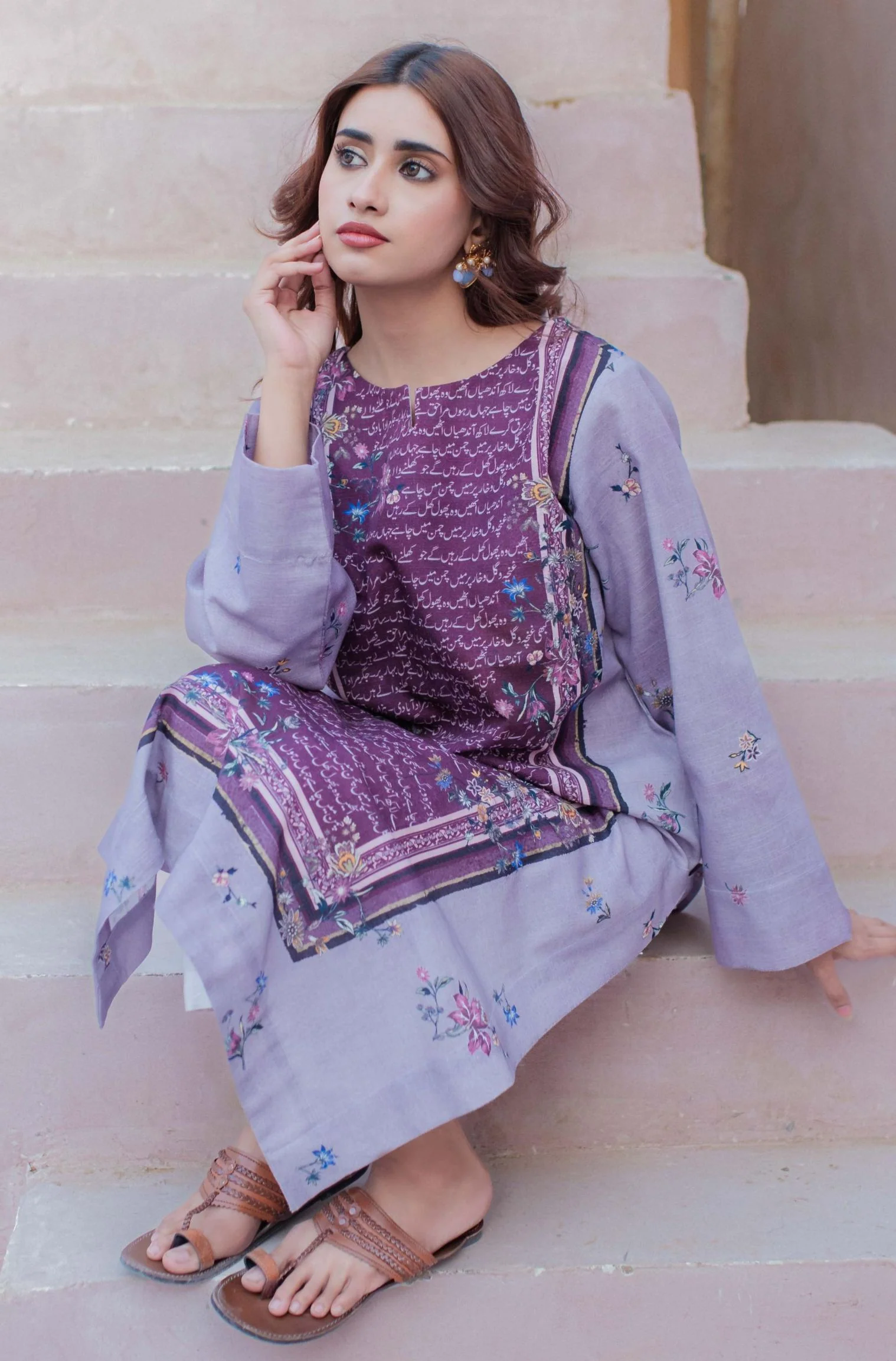 Phool Kurta - Plum & Lilac - Image 6