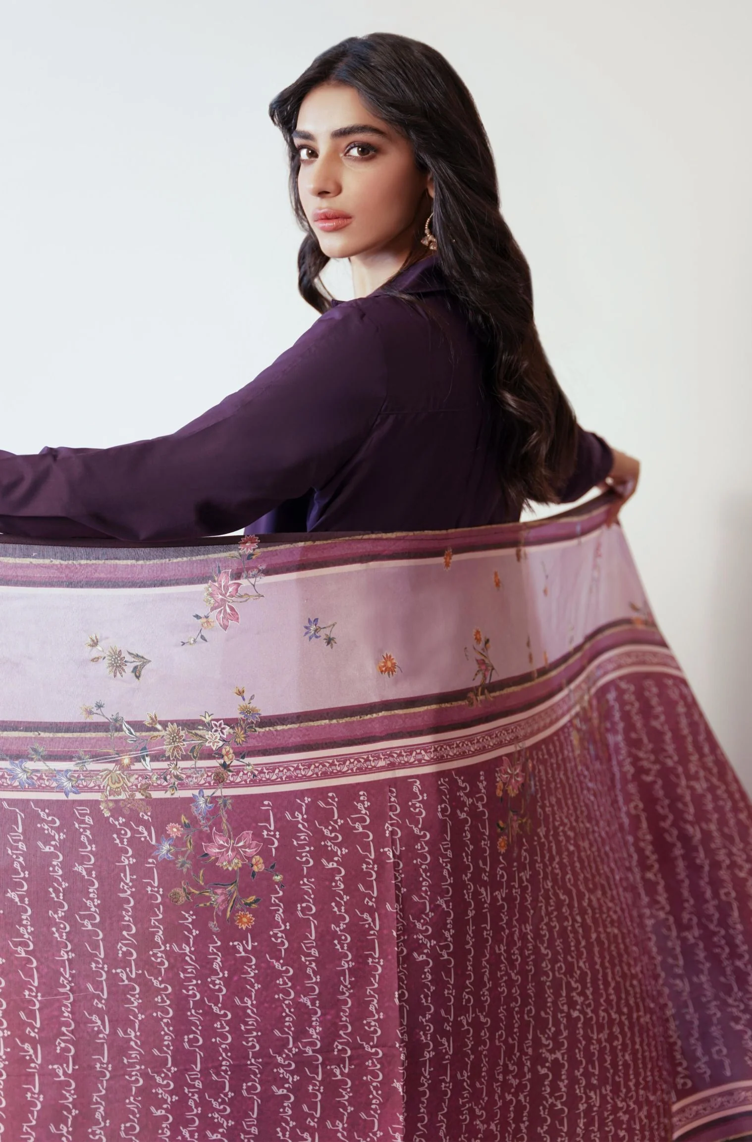 Phool Odhni - Plum & Lilac - Image 4