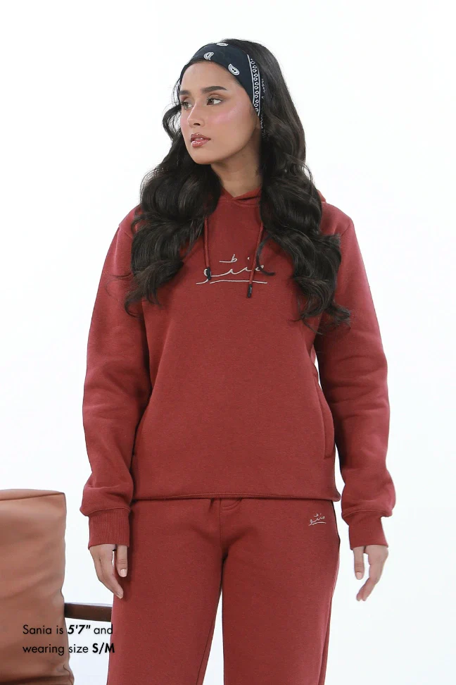 Pullover Hoodie - Brick Rust - Image 3