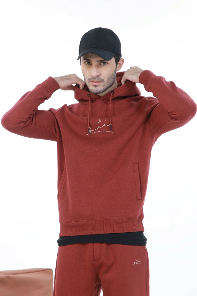 Pullover Hoodie - Brick Rust - Image 8