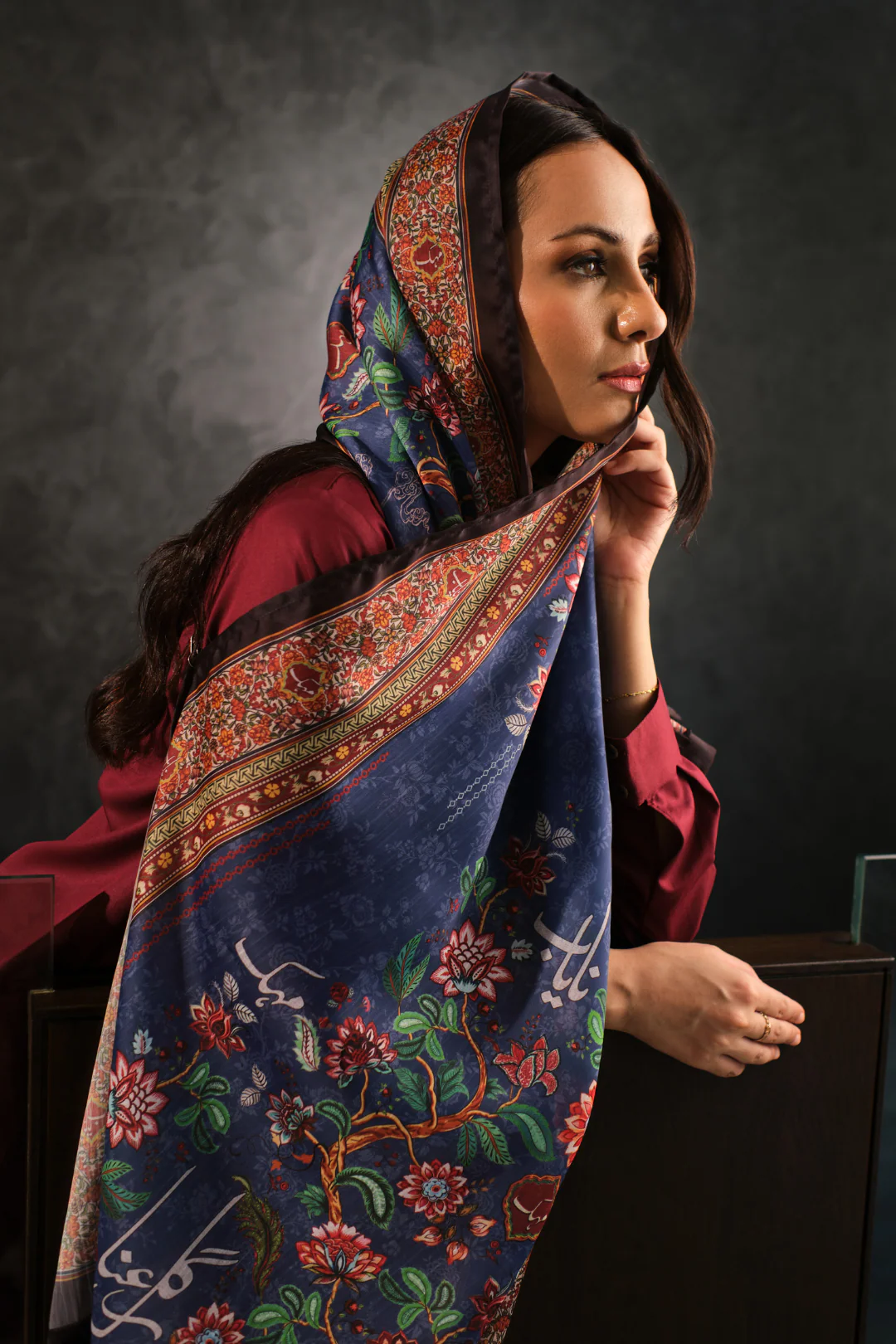 Rania Scarf - Blue - Image 4