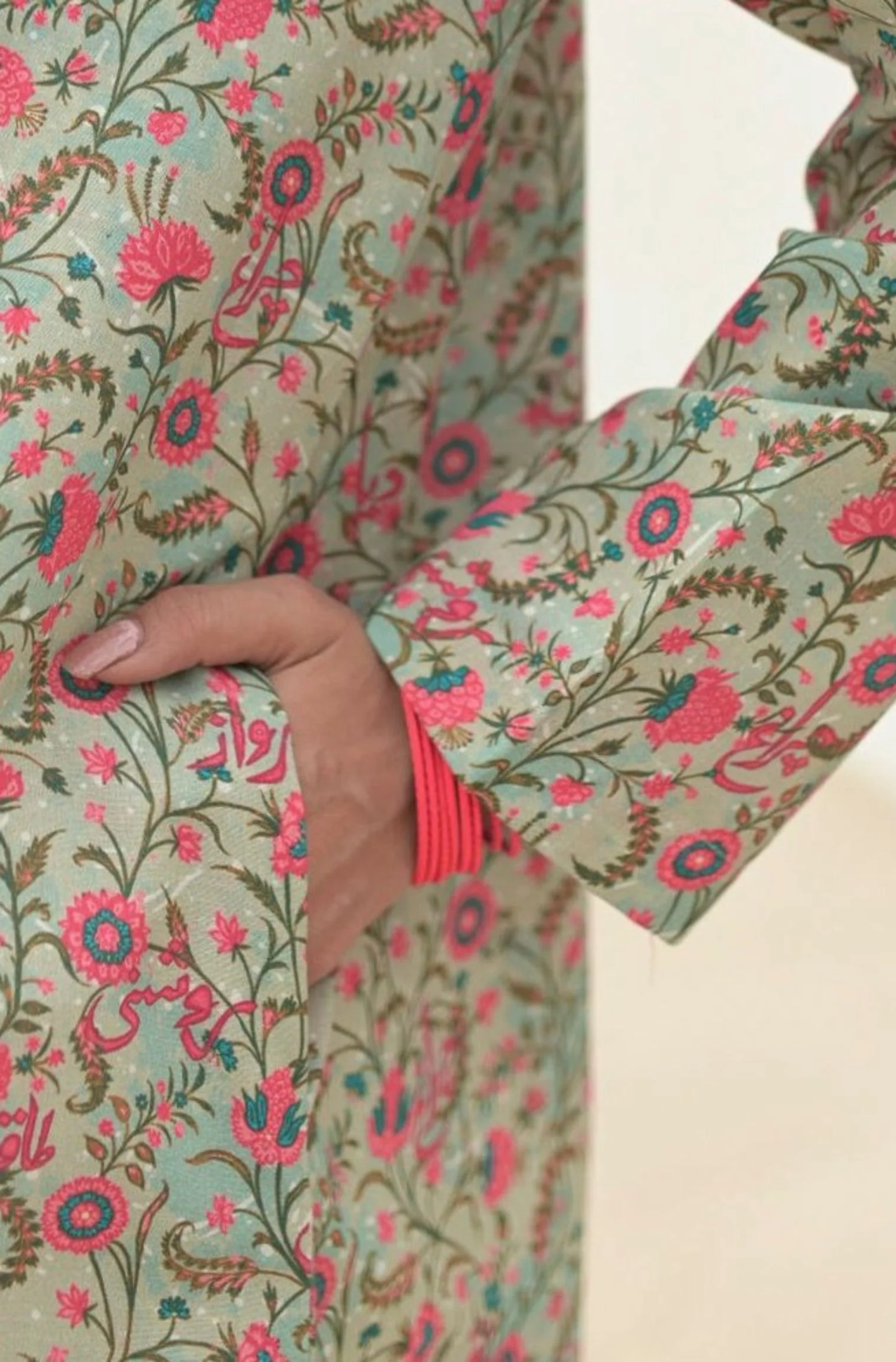 Roshni Kurta - Mint & Pink - Image 8