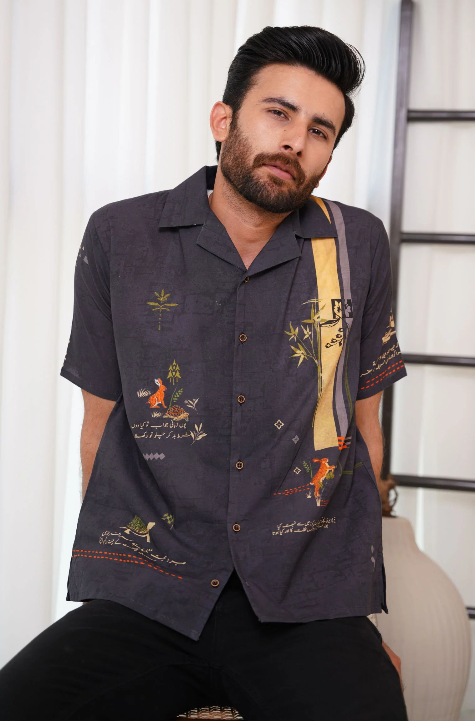Safar Shirt - Charcoal Grey - Image 7