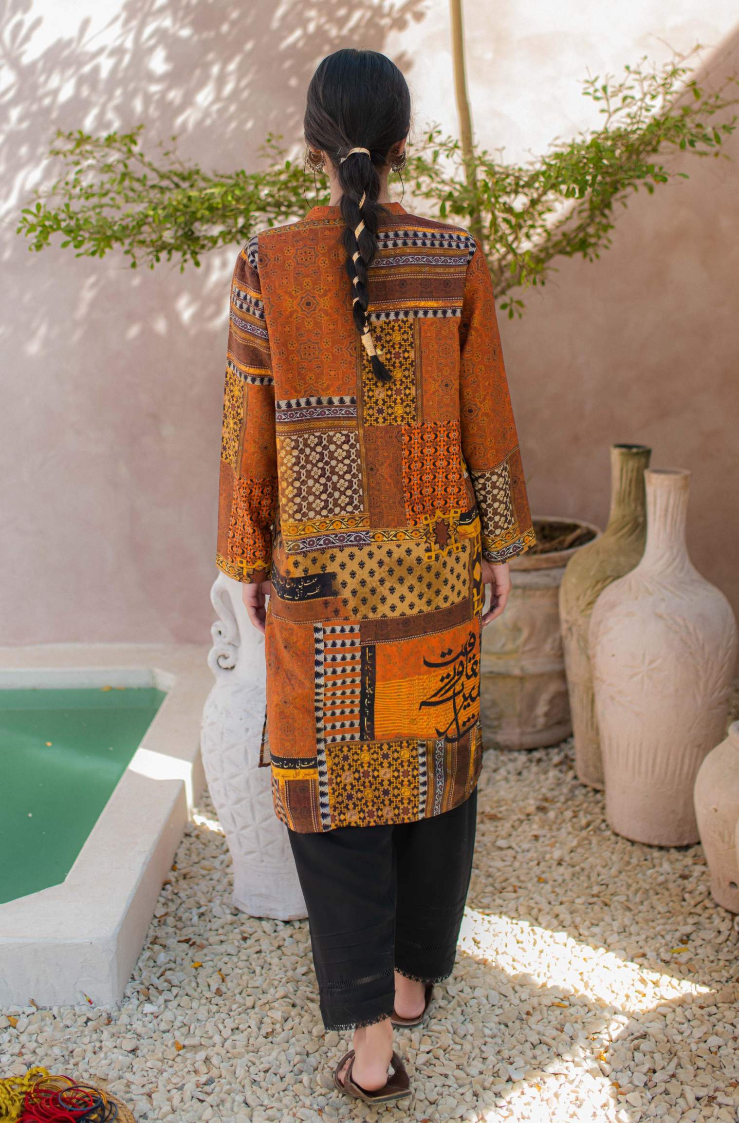 Saqafat Kurta - Rust & Orange - Image 4