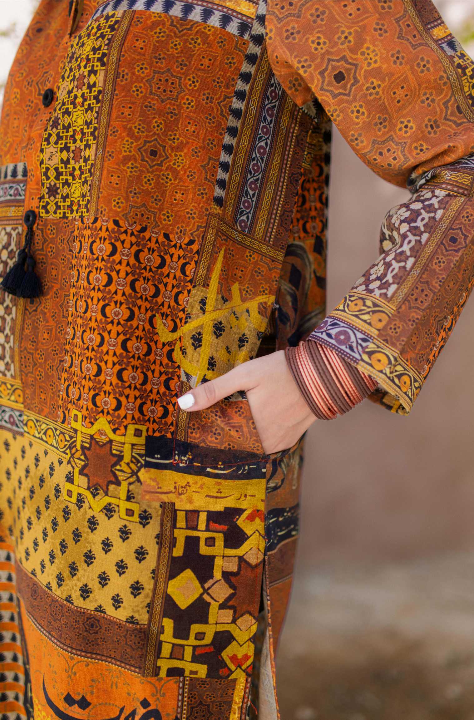 Saqafat Kurta - Rust & Orange - Image 6
