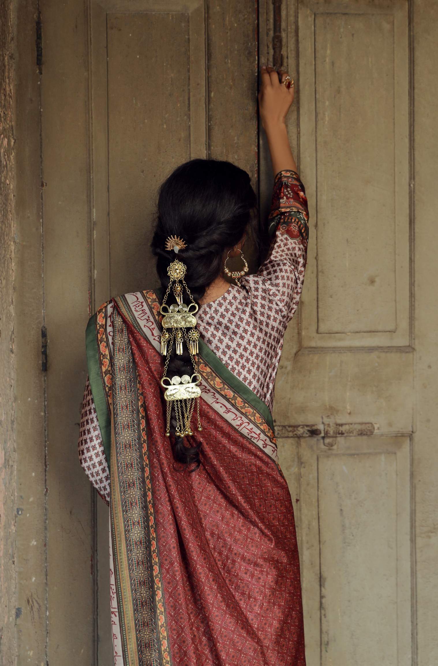 Shalimar Set - Ivory & Maroon - Image 10