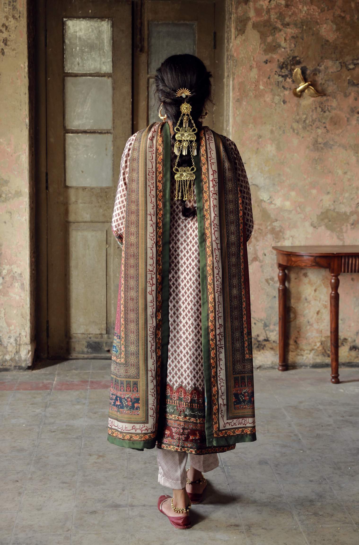 Shalimar Set - Ivory & Maroon - Image 4